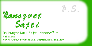 manszvet sajti business card